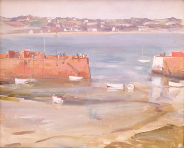 St.Aubin's Harbour, c.1924 (oil on canvas)