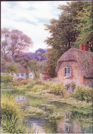 On the Avon at Lake, near Salisbury, from The Cottages and the Village Life of Rural England published by Dent & Sons Limited, 1912 (colour litho)