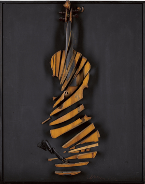 24eme Caprice de Paganini, 1962 (sliced violin, oil on panel)