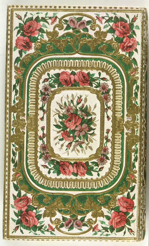 Back cover, with a floral design.