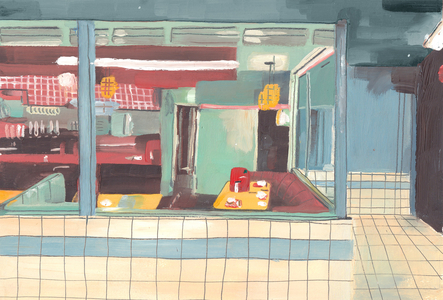Diner, 2012 (oil on paper)
