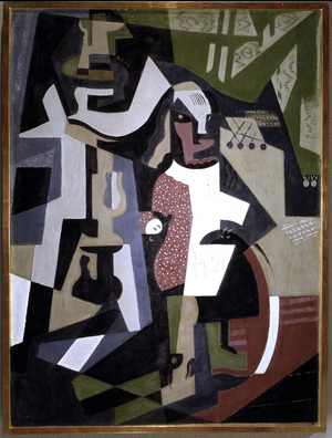 Composition with a personage, 1916 (oil)