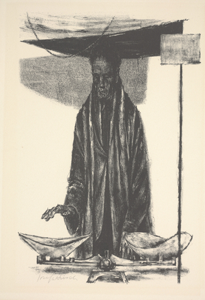 Man with Scales, 1956 (litho)