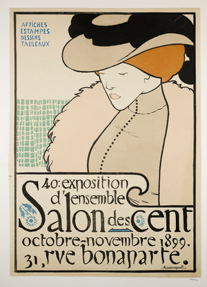 Exposition d'ensemble Salon des cents, exhibition poster, 1899 (lithograph)