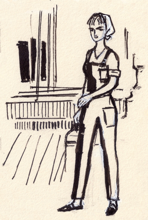 Illustration from "The Bird Cherry", Salam Kadyrzade, 1965 (gouache on paper)