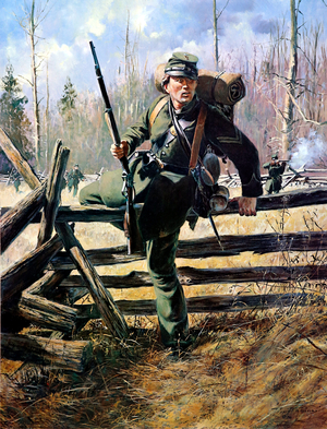Union Army, Company D, 2nd Regiment Of United States Sharpshooters, 1986 (oil on canvas)
