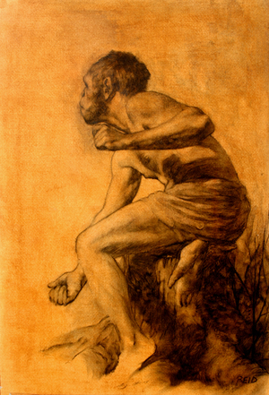 Ape Man, 2006 (oil on paper)