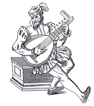 Lute - engraving showing
