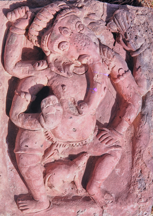 Stone carvings, Somapura Mahavira, Great Monastery, Buddhist Vihara at Paharpur, Bangladesh, 1970 (photo)