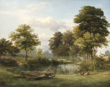A Scene at Muswell Hill (oil on canvas)