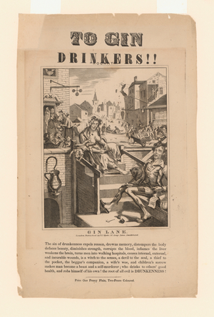 Warning to gin drinkers (litho)