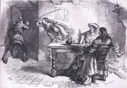 The fracas at the Ship Tavern 1665, illustration from History of the United States published by Cassell Pelter & Galpin, c.1890 (litho)