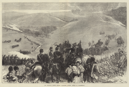 The Brighton Easter Monday Volunteer Review, Action at Woodendean (engraving)