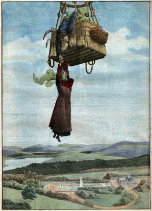 Accident on a balloon, 1913 (print)
