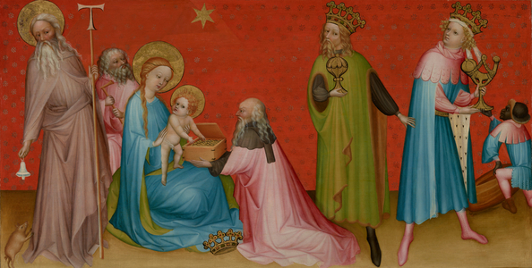 The Adoration of the Magi with Saint Anthony Abbot, c.1400 (oil, tempera, gold and silver leaf on panel)