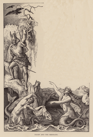 Hagen and the Mermaids (engraving)