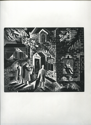 The Carol Singers (wood engraving)