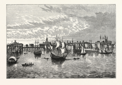 South-East View of London in 1550.