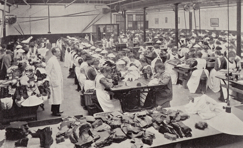 Stitching Uppers (b/w photo)