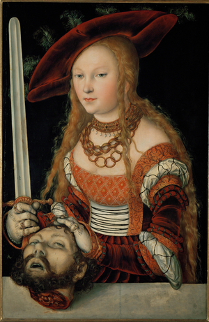 Judith with the head of Holofernes … (oil on wood)