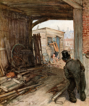 Quilp's Wharf (colour litho)