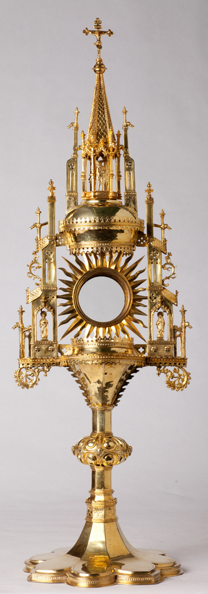 Monstrance. Goldsmithing. Gothic. End 15th century, tranformations 17th century.