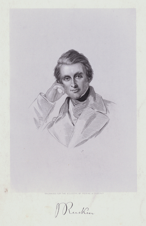 John Ruskin, English writer, art critic, artist and social thinker (engraving)