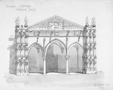 Palermo Cathedral Entrance Porch, 1891 (pencil and wash)
