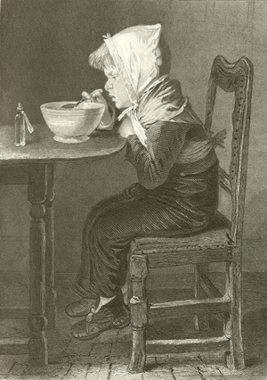 Boy eating (engraving)