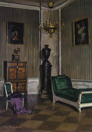 Guest Chamber in the Residence, Bamberg, Louis XVI decoration (colour litho)