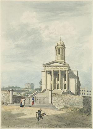 St George's Chapel, Great George Street (pencil & watercolour on paper)