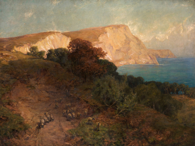 From English Seas - White Nose Cliff, the Highest in Dorset, c.1910 (oil on canvas)
