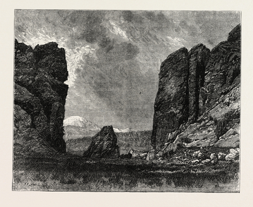View in Colorado: The Gate of the Garden of the Gods,USA, 1870s Engraving