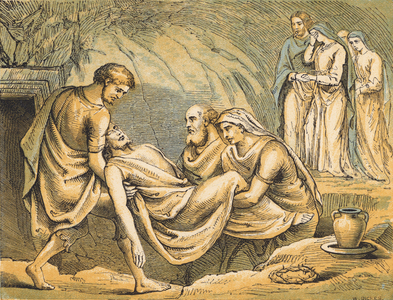 The Burial of Jesus (coloured engraving)