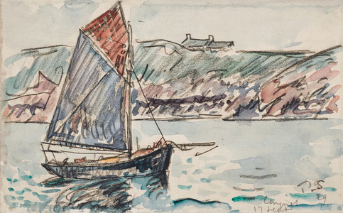 Conquet, Sailboat, 1929(watercolour and black crayon on paper)