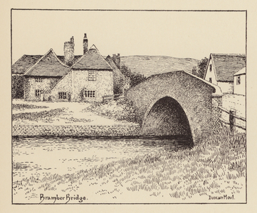 Sussex: Bramber Bridge (litho)