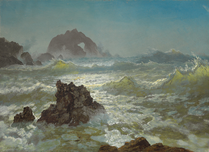 Seal Rock, California, c.1872 (oil on paper laid down on canvas)