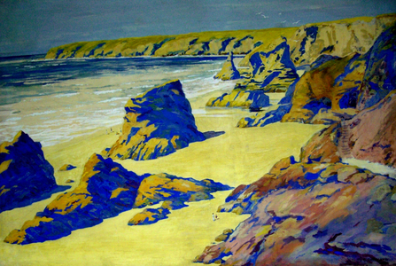 Summertime on the Cornish Coast, mid 1920s (gouache on card)