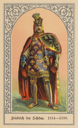 Frederick the Fair, King of Germany (colour litho)
