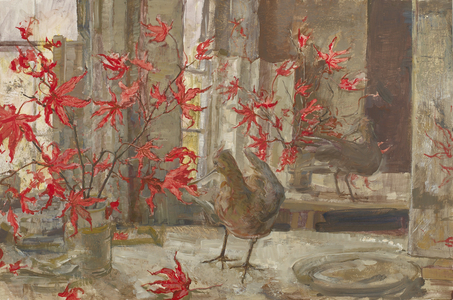 Red Maple and Bird, 2006 (temperaand oil on panel)