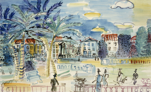 Elegants au Parc, (watercolour on paper)