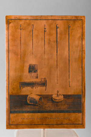 Matrix with needles, combs and pyx in bone, from the Villa of Diomedes in Pompeii - copper - Archaeological National museum - MANN, Naples, Italy