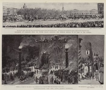 The Czar's Funeral in St Petersburg (litho)