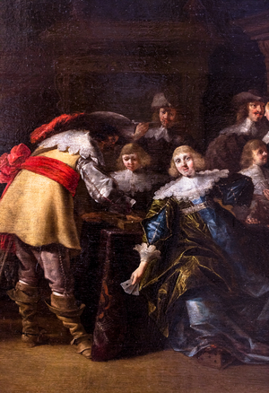 Card players, 17th century, detail (Oil on wood)