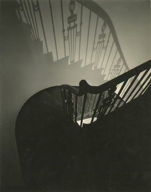 Lyman Irish Company office staircase, Linden Building on E. 42nd Street, USA, c.1930 (gelatin silver photo)