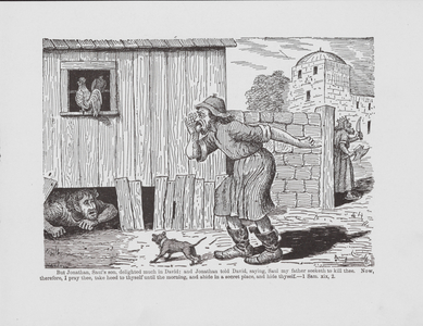 One of Watson Heston's Old Testament Stories Comically Illustrated (litho)