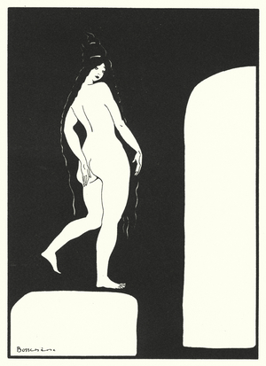 The Love Books of Ovid: Venus herself never putteth off her veil, but, with modest hand, she covereth her charms (colour litho)