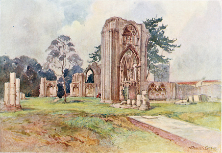 St Mary's Abbey, York (colour litho)
