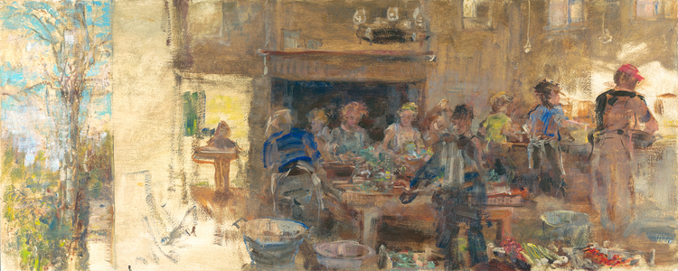 Cooking a Feast, 2013 (oil on panel)