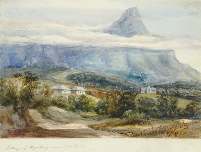 Table Mountain and Wynberg Church, 1851 (w/c on paper)